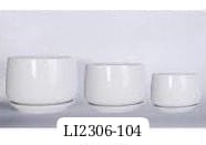 MACETA DE CERAMICA (SET x3) C/PLATO 21.6x18.9CM + 18.1x14.8CM + 14x11.5CM