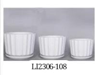 MACETA DE CERAMICA (SET x3) C/PLATO 20.5x19.5CM + 16.7x16.5CM + 14x13.5CM