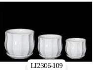MACETA DE CERAMICA (SET x3) C/PLATO 20.5x17CM + 16.5x13.8CM + 13.2x11.5CM