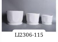 MACETA DE CERAMICA (SET x3) C/PLATO 21x19.5CM + 17.1x16CM + 14x13.5CM