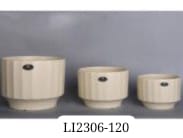MACETA DE CERAMICA (SET x3) C/PLATO 19.5x17CM + 19x15.2CM + 13x10.7CM