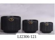 MACETA DE CERAMICA (SET x3) C/PLATO 20.6x16CM + 16.5x14.6CM + 13.1x12.3CM