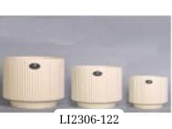 MACETA DE CERAMICA (SET x3) 20.6x16CM + 16.5x14.6CM + 13.1x12.3CM