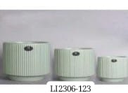 MACETA DE CERAMICA (SET x3) 20.6x16CM + 16.5x14.6CM + 13.1x12.3CM