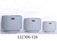 MACETA DE CERAMICA (SET x3) 20.6x16CM + 16.5x14.6CM + 13.1x12.3CM